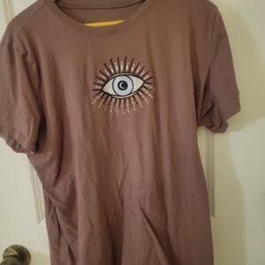 torrid Pinl Short-Sleeve Tee with Centered Embroidered Eye